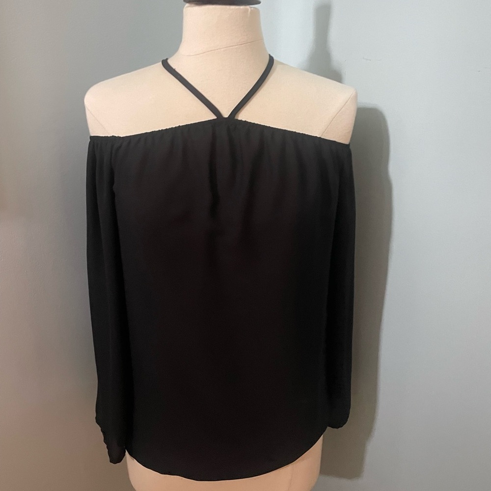 Black off the shoulder blouse